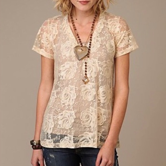 LNA Tops - LnA lace tee